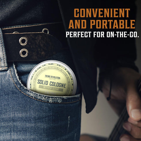 Viking Revolution Vetiver Mens Solid Cologne Men 2 Oz - Men Solid Perfume with Vetiver Cologne for Men - Balm Cologne for Mens Cologne Balm Travel Cologne Wax (1 pack, Vetiver)