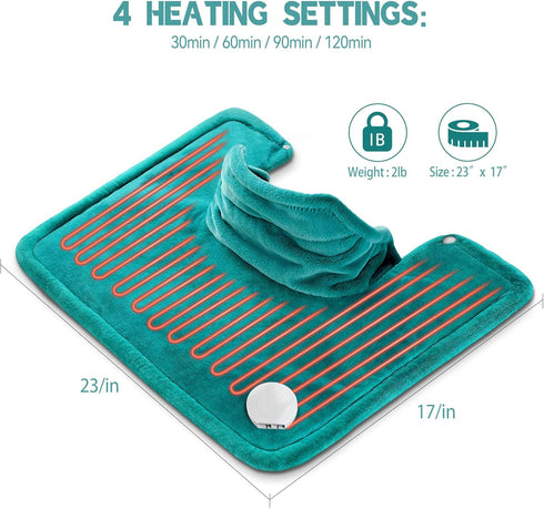 Christmas Gifts Electric Heating Pad for Neck, Shoulder, Back Pain Relief, Weighted for Cramps, Gifts for All