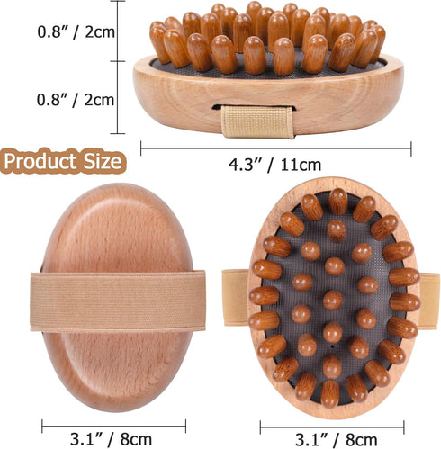 OWIIZI Wooden Scalp Brush Massage Body Tools, Wood Massager for Head Hair Growth Belly Fat Cellulite Multi Functional