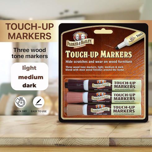 Parker & Bailey Furniture Touch-Up Markers, Set of 3, Brown (220002)
