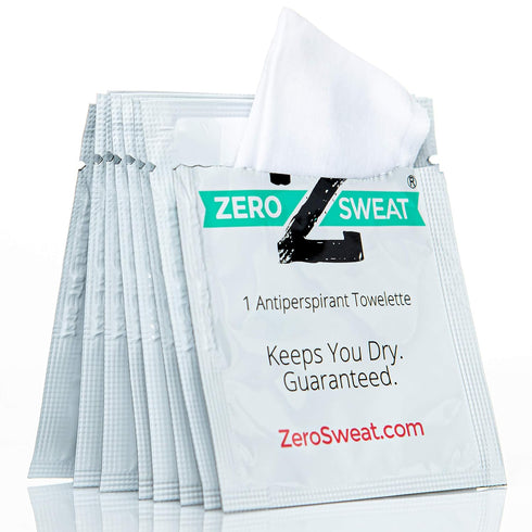ZeroSweat Antiperspirant Wipes, Clinical Strength Hyperhidrosis Treatment, Reduces Armpit Sweat, 10 Wipes New & Improved