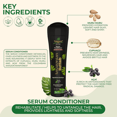 naissant Amazonian Rehab Hair Care Conditioner 10.1 fl oz, Nourishing with Muru Muru, Cupuaçu, and Açaí for Damaged Hair