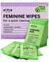 Pixie Feminine Wipes - Flushable, Biodegradable, & Ph Balanced - Individually Wrapped