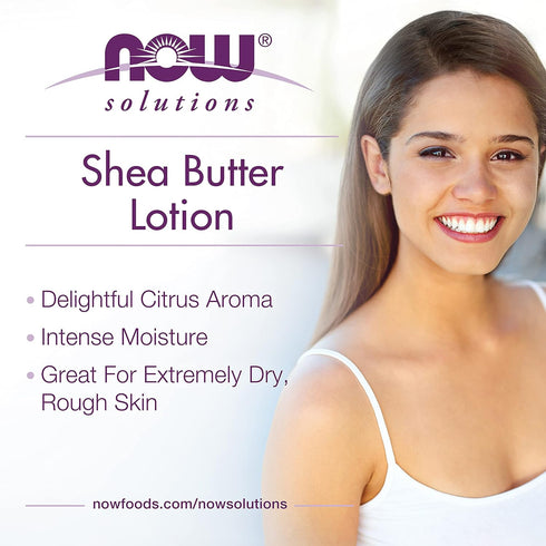 NOW Solutions Shea Butter Lotion - Intense Moisture for Extremely Dry Skin, 4-Ounce