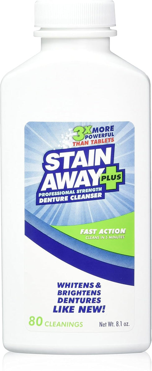Stain Away Plus Denture Cleanser 8.1 oz Bottle (Pack of 2)