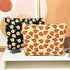 2 Pieces Large Corduroy Makeup Bag, Orange Black Flower Cosmetic Bag, Cute Aesthetic Travel Toiletry Organizer for Women