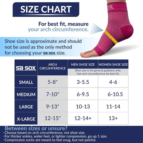 SB SOX Pink Plantar Fasciitis Relief Socks - Ankle Brace Compression Sleeve for Foot Pain and Injury Recovery (Large)