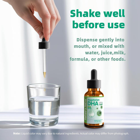 Nature's Nutra Vegetarian DHA, Premium Liquid DHA for Baby, Infant, Kids, Non-GMO, 2 Fl Oz