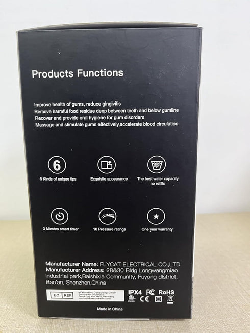 TUREWELL Water Dental Flosser for Teeth/Braces, 8 Jet Tips, 10 Pressure Levels, 600ML Oral Irrigator (Black)