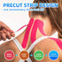 Kinesiology Tape Precut Strips - 4 Rolls Precut Muscle Support & Pain Relief Sport Tape, Waterproof & Breathable