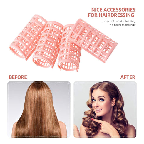 Syhood 16 Pieces Hair Roller Curlers, 1.18 Inch Plastic Hair Rollers with Steel Pintail Comb for Hairdressing