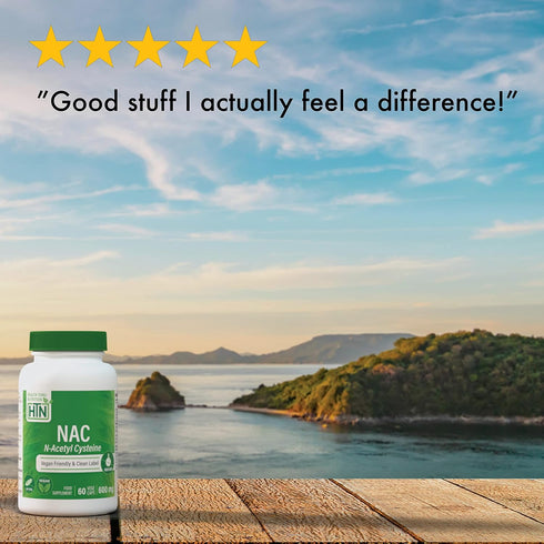 Health Thru Nutrition NAC N-Acetyl-Cysteine 600mg | 60 Vegan Capsules | Purest NAC Supplement for Lung, Liver &