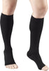 Truform 20-30 mmHg Compression Stockings, Knee High, Open Toe, Black, X-Large