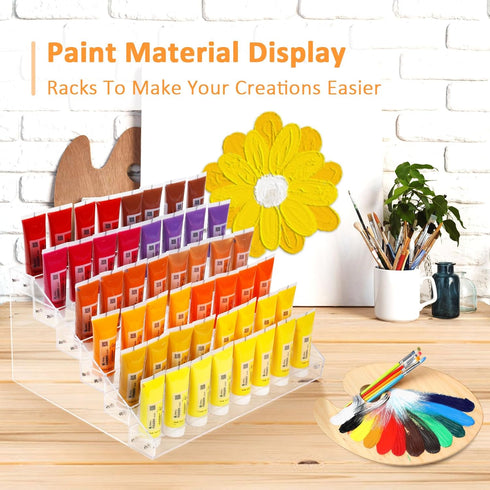 Nail Polish Organizer of 6 Layers Acrylic Nail Polish Display Rack, Paint Rack Essential Oil Holder Sunglasses Storage Cosmetic Display Cases 72 Bottles