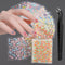 WOKOTO 50Pcs Self-Adhesive 3D Flower Nail Stickers, Floral Nail Decals for Women, Girls, Kids Nail Art with Tweezers