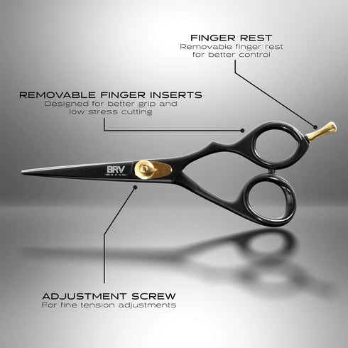 Professional Mustache & Beard Trimming Scissors - 5.5" High Carbon Stainless Steel, Razor Sharp Facial Hair Shears