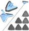 Wall Mop Cleaner with 80 Inches Long Handle - 180° Folding Ceiling Cleaning Tool with Squeegee and Microfiber Pads