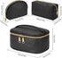 KTMOUW Makeup Bag, 3 Pcs Waterproof Cosmetic Bag Set, Portable Travel Organizer for Women, Black