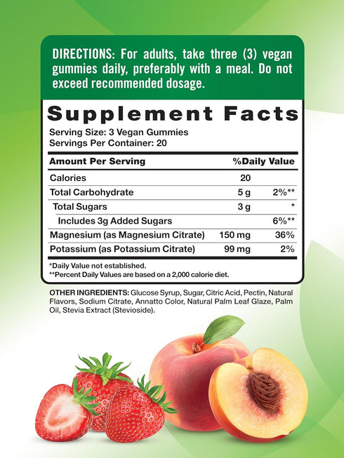 Nature's Truth Potassium Magnesium Citrate Gummies | 60 Count | Vegan, Non-GMO & Gluten Free Supplement
