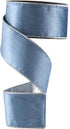 Dusty Blue Velvet Wired Ribbon, 2.5" x 10 Yards, Blue Christmas Wired Ribbon for Wreaths, Crafts, Gift Wrapping