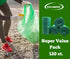 120 Count 13 Gallon Eco-friendly Trash Bags, Medium Green Garbage Bags, Portable Camping Toilet Bags