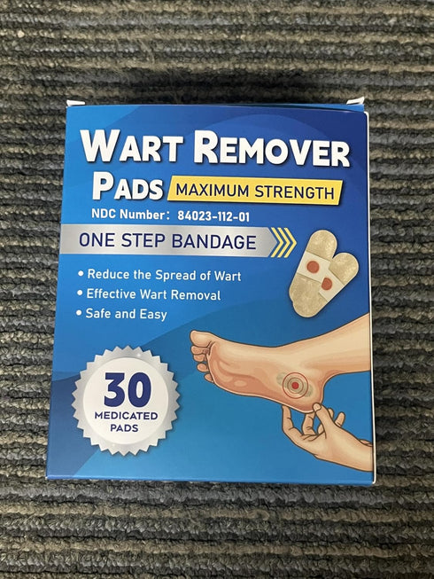 -QY5 WABRINY Wart Remover Pads, Maximum Strength One Step Bandages for Hands Neck Feet Fingers, Stays on All Day