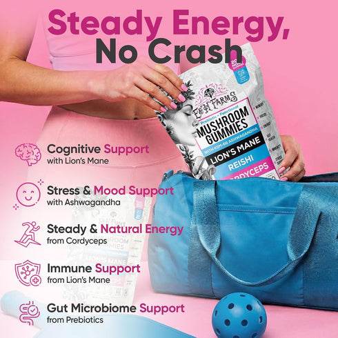 Gummies Gummies 90 E&H Farms Sleep Mushroom for Focus & Energy - Prebiotic & Functional Mushrooms with Lion's Mane