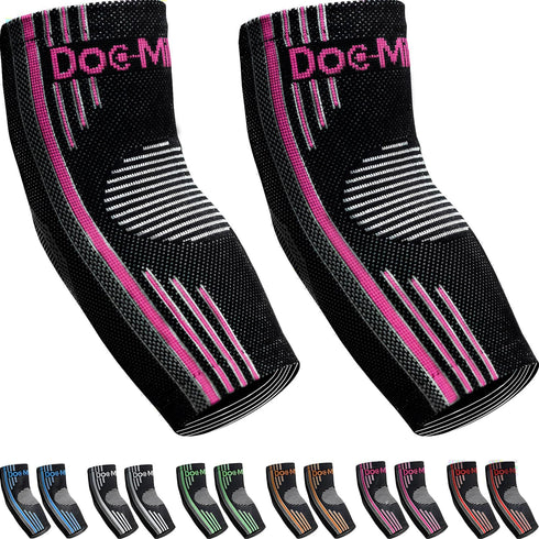 Doc Miller Elbow Compression Sleeve - Medical Support for Tendonitis, Tennis Injuries, Bursitis - 1 Pair