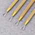 KALLORY Metal Cuticle Pusher Set, Stainless Triangle Nail Scraper Gel Polish Remover Tool (4 Pcs, Silver)