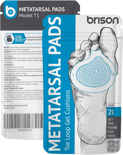 Metatarsal Pads - Ball of Foot Cushions for Women and Men - Soft Gel Foot Pain Relief - 2 Pairs