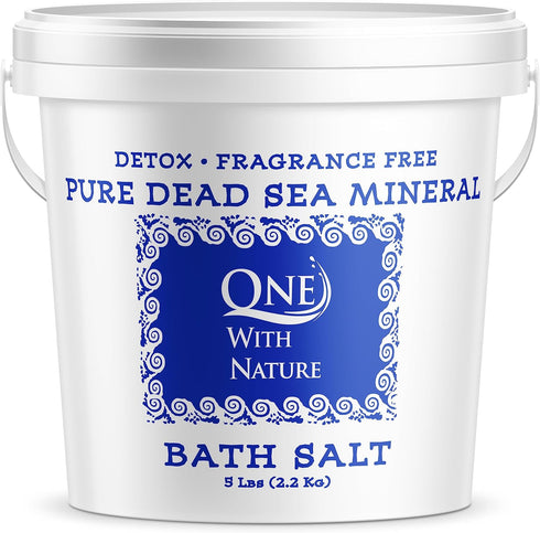 Pure Dead Sea Salt, 5Lb, Fine Bath Salts for Soaking, Acne Eczema Psoriasis Treatment, Fragrance-Free