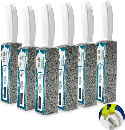 Pumice Stone for Toilet Bowl Cleaning, Household Cleaning 6 Pack with Handle