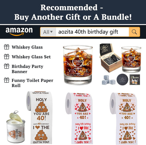 40th Birthday Gifts for Women, Men - Happy Prank Toilet Paper, Decorations, Party Supplies Favors, Funny Gag Gift Ideas