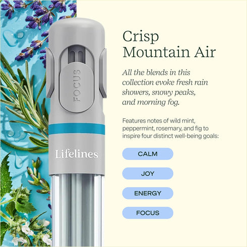 Pen Diffuser in Crisp Mountain Air Essential Oil Blends - Elegant Black Pen, 1.0mm Ballpoint Tip, Ink Refill Included