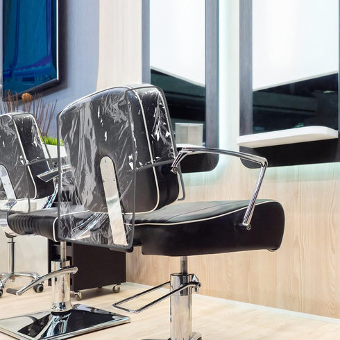 Hoolerry 4 Pcs Clear Salon Chair Covers, Plastic Salon Equipment Cover for Most Standard Salon Chairs Office Chairs