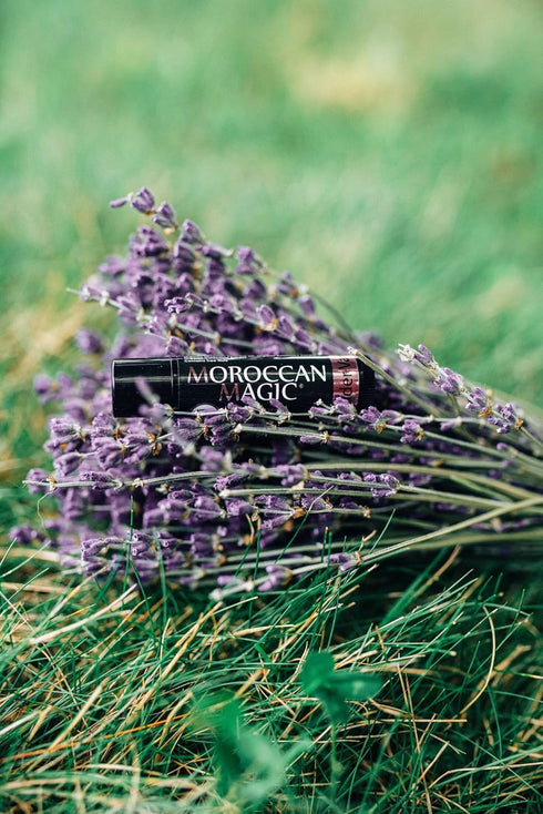 Moroccan Magic Organic Lavender Vanilla Lip Balm, 3 Pack, Ultra-Hydrating Argan & Essential Oil Moisturizer