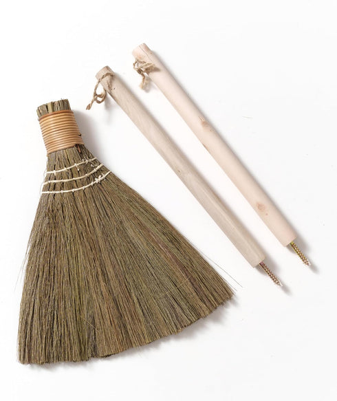 Natural Whisk Sweeping Hand Broom, Vietnamese Broom for Cleaning, Decorative Broom, 12.2" Width, 26.38" Length