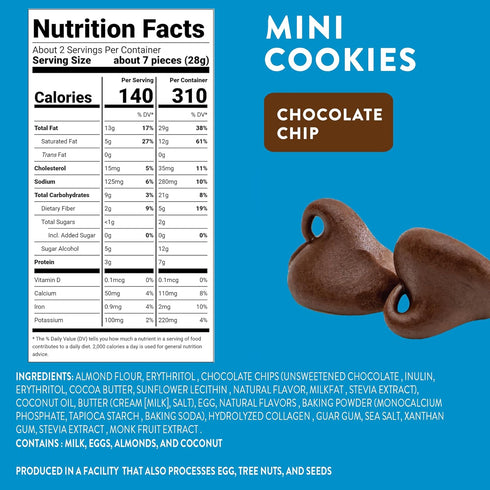 Pack 6.75oz 3-Pack HighKey Cookies Variety - Low Carb No Added Sugar Chocolate Chip Cookie, Snickerdoodle, Brownie