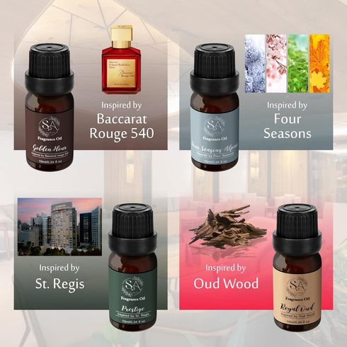 Scent Aura IV Set 4 Set Diffuser Oil of - Luxury Hotel & Designer Collection Diffuser Oil Scents| Gift