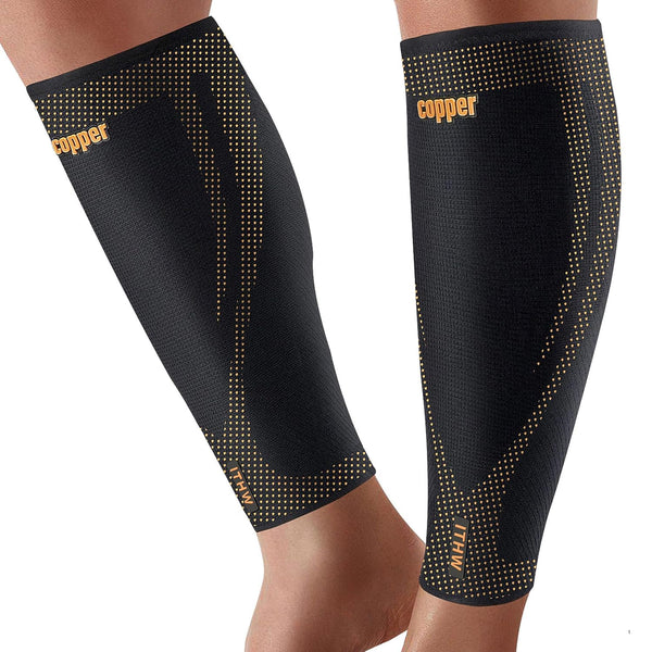 Copper Calf Compression Sleeves - Shin Splint Compression Sleeve for Pain Relief and Varicose Veins (1 Pair)