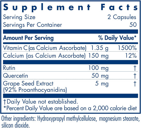 Allergy Research Group Esterol Ester-C - Vitamin C 1350mg Supplement, Immune Support, 100 Vegan Capsules