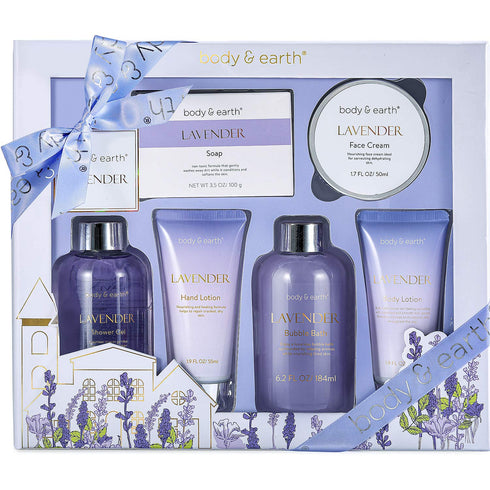 Spa Gifts for Women, Lavender Gift Set, 6 Pcs Bath Gift Sets, Self Care Birthday Gifts, Relaxing Spa Set