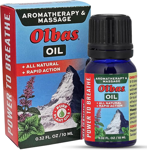 Olbas Massage and Aromatherapy Oil, 0.32 Fl Oz,Body Massage Oil, Swiss Herbal
