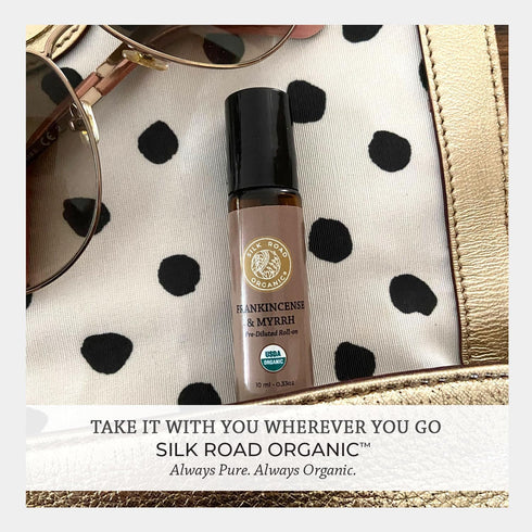 Organic Frankincense & Myrrh Essential Oil Roll On 10 ml - 100% Pure USDA Certified Aromatherapy for Stress Relief