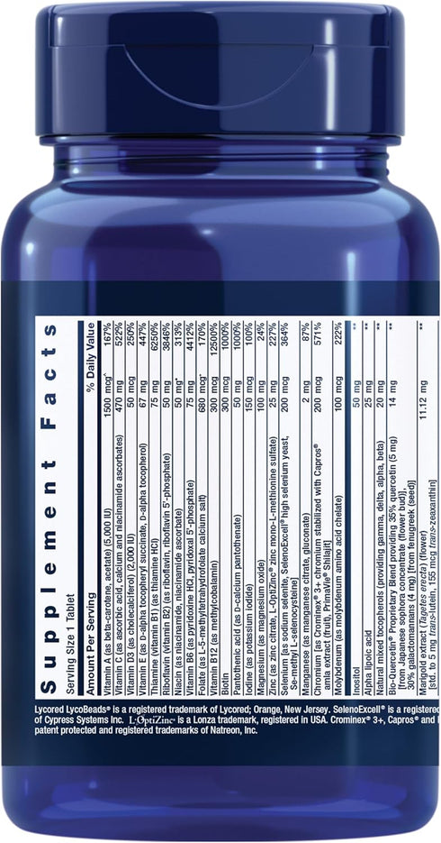 Life Extension One-Per-Day Multivitamin, Packed with Over 25 Vitamins, 60 Tablets, Non-GMO, Gluten-Free