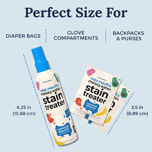 Miss Mouth's Messy Eater Stain Treater Spray - 4oz & 10 Wipes Stain Remover for Newborn & Baby Essentials