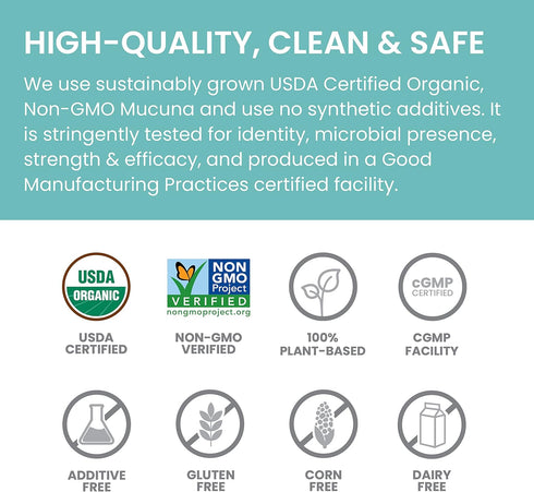 Himalaya Organic Mucuna/Pruriens Herbal Supplement, 600 mg, 60 Plant-Caplets, Non-GMO, Vegan