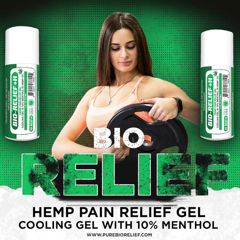 Fast Acting Hemp Pain Relief Gel with Menthol, Cooling Topical Analgesic Roll-on for Muscle and Joint Pain Relief