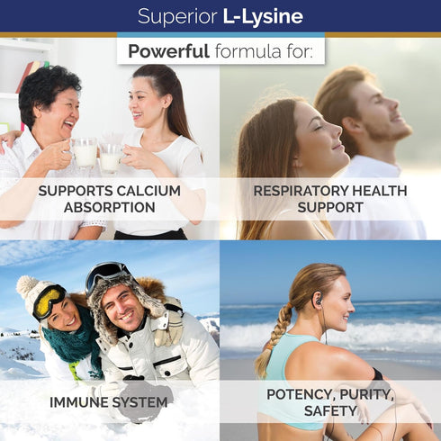 Superior Labs Best L-Lysine NonGMO Dietary Supplement, 500 mg, 120 Vegetable Capsules for Immune Support