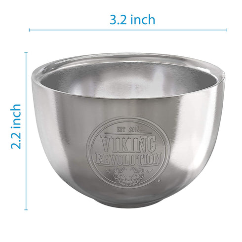 Viking Revolution Stainless Steel Shaving Soap Bowl- Shaving Mug for Shave Cream & Soap- Double Layer, Unbreakable Shaving Cup for Wet Shave